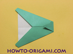 Airplane with round ended nose origami instruction 10 - How to make airplane origami instructions for kids