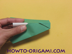 Airplane with round ended nose origami instruction 11 - How to make airplane origami instructions for kids