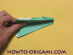 Airplane with round ended nose origami instruction 13 - How to make airplane origami instructions for kids