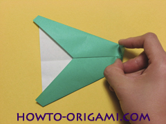 Airplane with round ended nose origami instruction 9 - How to make airplane origami instructions for kids