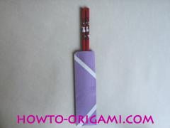 Chopsticks origami - How to make Chopsticks cover origami instruction step 14