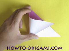Flower origami instruction 5 - how to origami a morning glory flower - easy origami instruction for kids