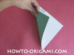 Flower stem origami - how to origami stem for flower instruction 1 for children