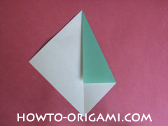 Flower stem origami - how to origami stem for flower instruction 4 for children