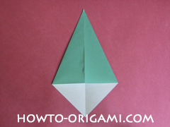 Flower stem origami - how to origami stem for flower instruction 5 for children